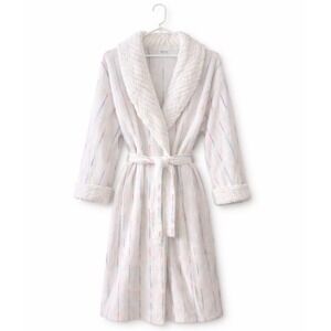 VTG Adonna Terry Cloth Robe L XL Oversized Long Pastel Stripe Bathrobe 80s 90s
